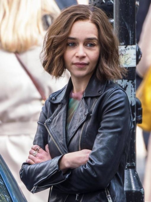 Secret Invasion 2023 Emilia Clarke Black Leather Jacket