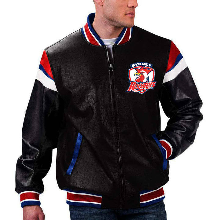 TJS NRL Sydney Leather Jacket in France style