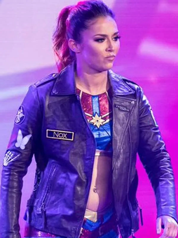 Tegan Nox WWE Brown Leather Jacket