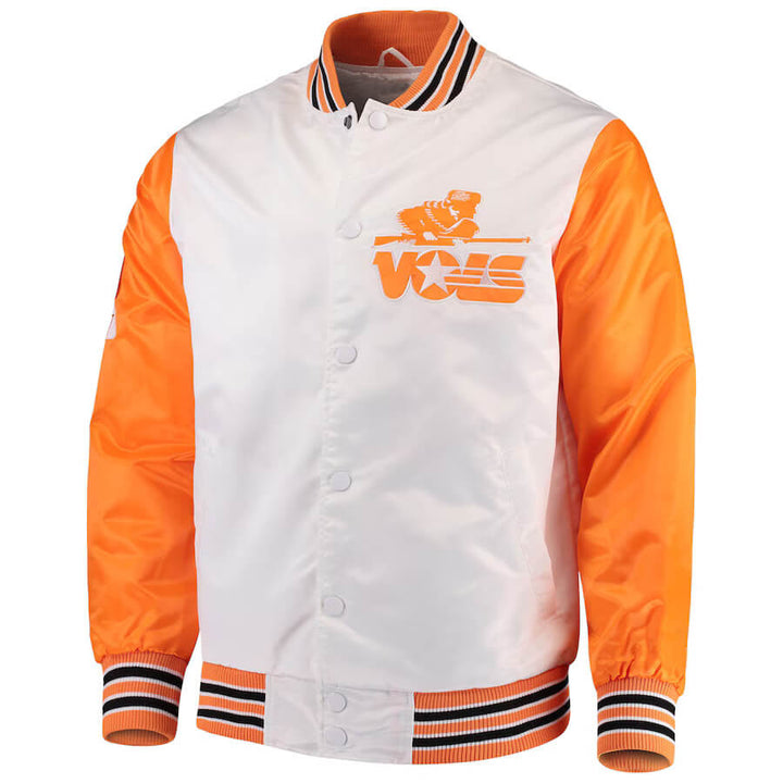 Tennessee Volunteers satin jacket by The Rookie, showcasing iconic team branding and vintage style