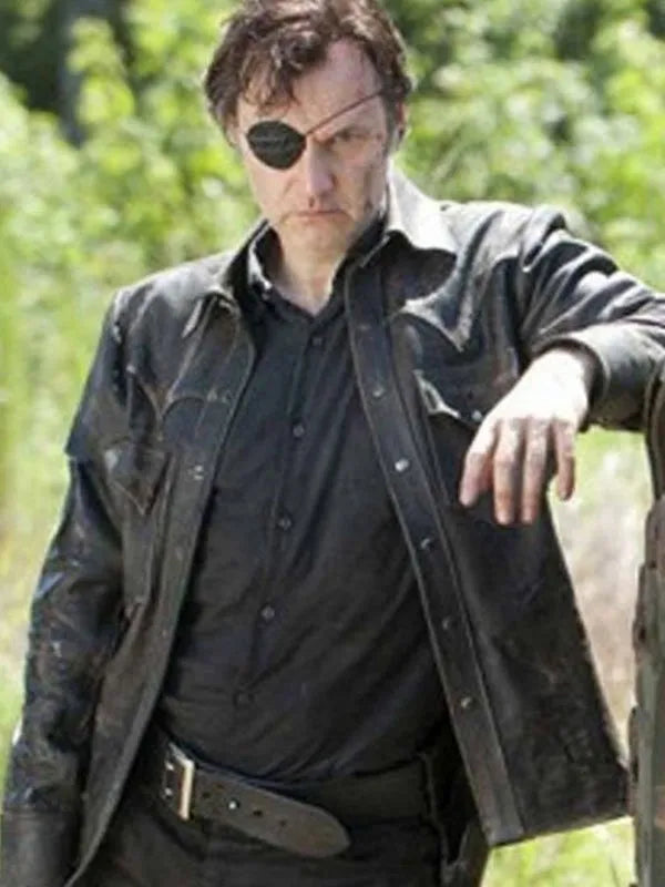 Stylish David Morrissey Leather Jacket from The Walking Dead
