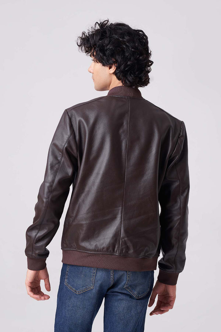 Brown Bomber Lather jacket