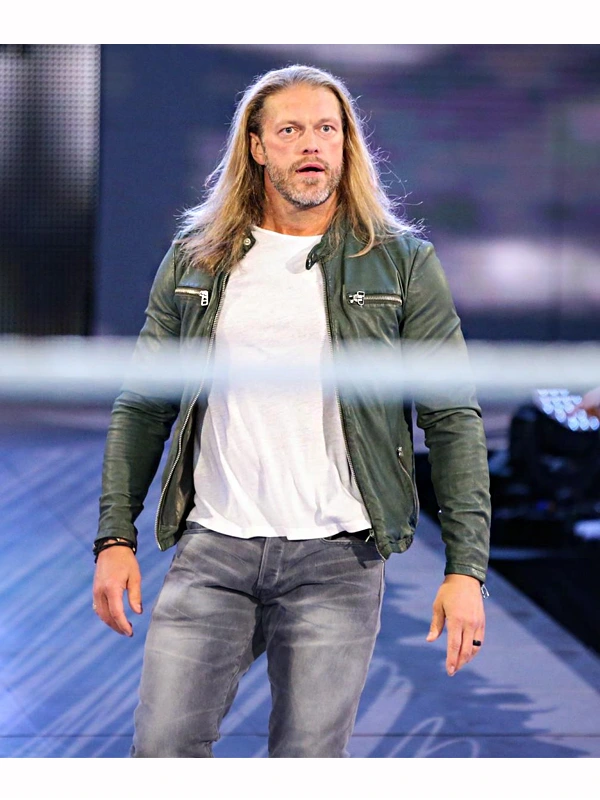 WWE Edge green leather jacket for men