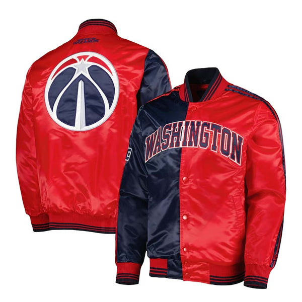 NBA Men's Washington Wizards Starter NavyRed Fast Break Satin Full-Snap Jacket by TJS