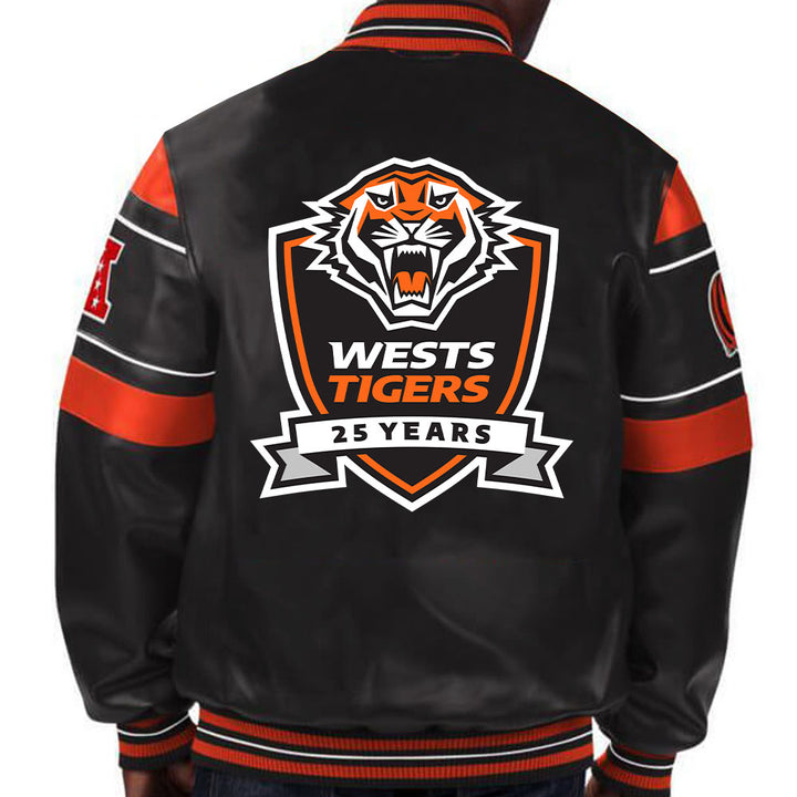 Wests Tigers NRL leather jacket in USA