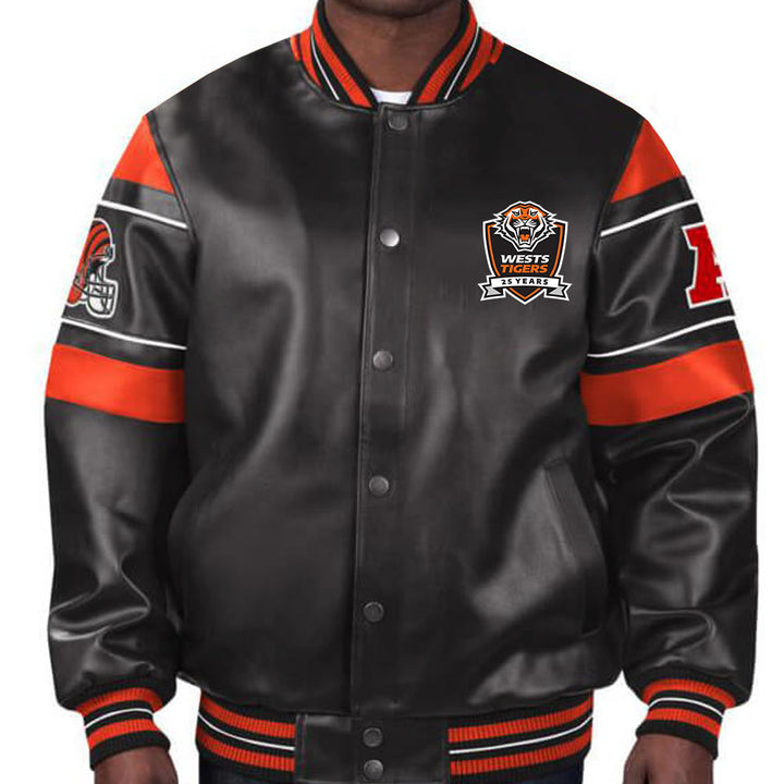 Official NRL Tigers leather outerwear in France style