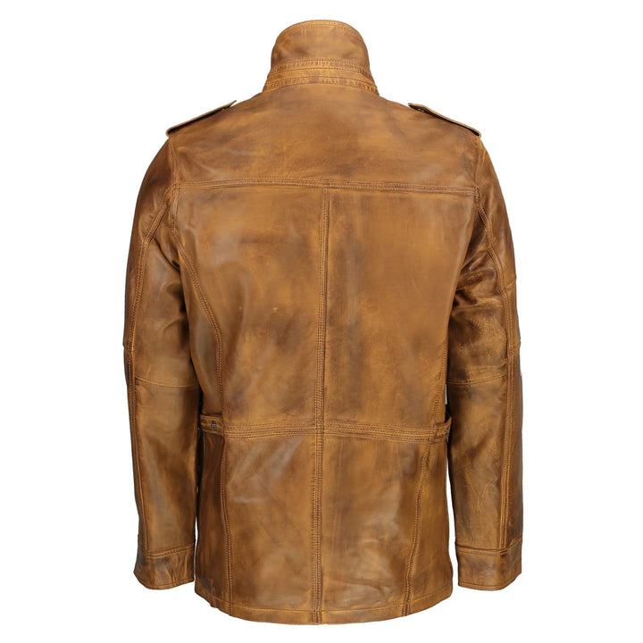 Premium leather jacket with fully lined interior and zipped pocket