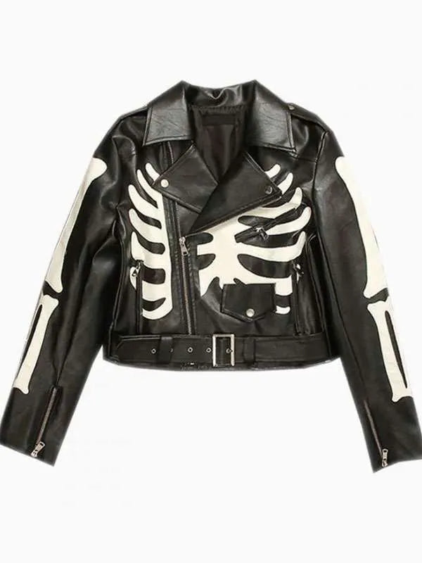 Shop Skeleton Biker Leather Jacket