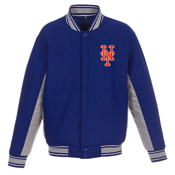 NY Mets varsity wool jacket royal and gray

