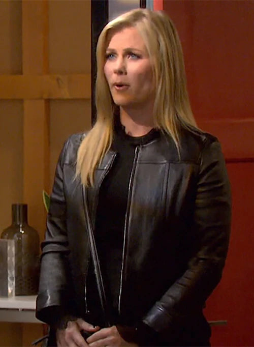 Alison Sweeney rocks a stylish leather jacket in USA market