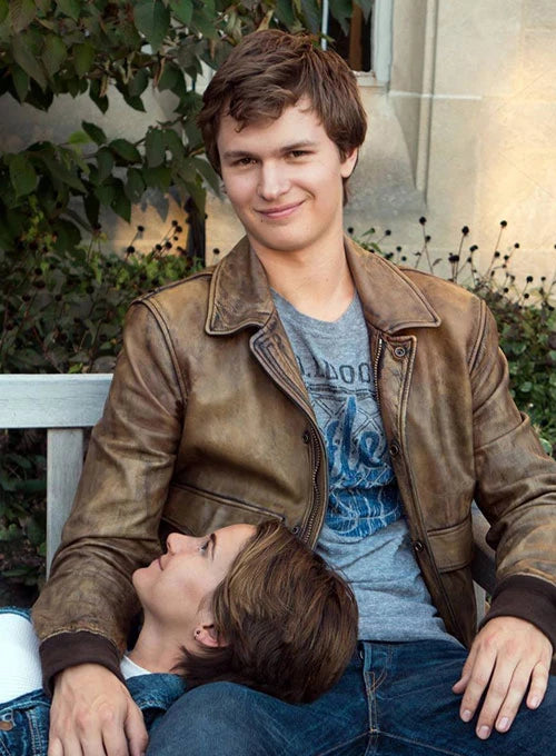 Elevate your style with Ansel Elgort's signature leather jacket in France style