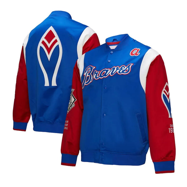 Atlanta Braves Cooperstown Satin Jacket Retro Royal Red

