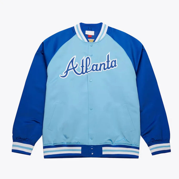 atlanta braves vintage logo satin jacket

