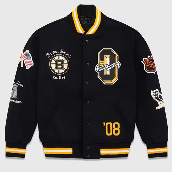 MLB OVO Boston Bruins Varsity Jacket