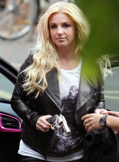 Britney Spears' Iconic Black Leather Jacket in USA market
