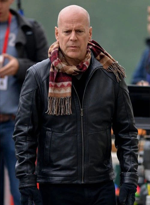 Stylish Leather Jacket as Seen in Red 2 Movie in German market