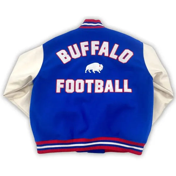 NFL Buffalo Bills jacket with rib-knit collar, cuffs, and hemline