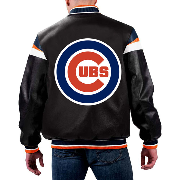 Warm Chicago Cubs baseball leather jacket, perfect for chilly nights at Wrigley. in USA