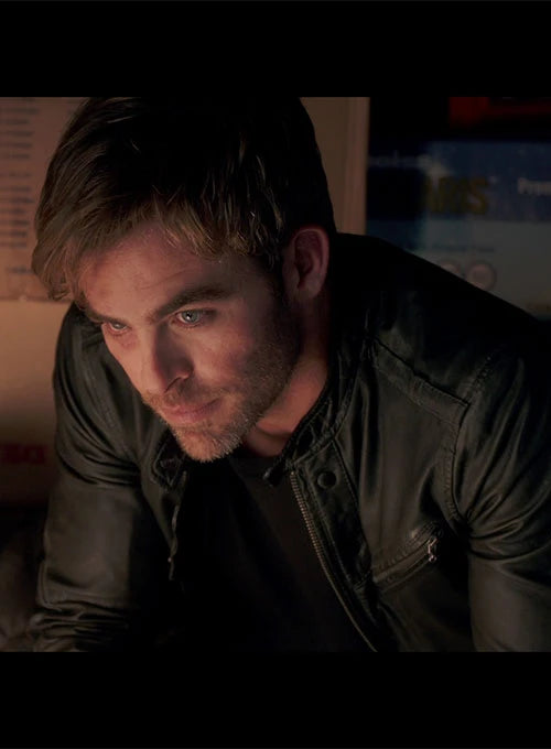 Classic Black Jacket Worn by Chris Pine in American style