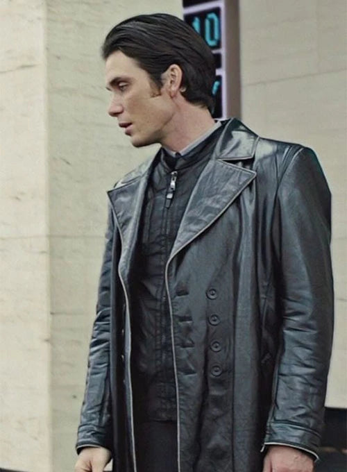 Stylish Leather Coat Worn by Cillian Murphy in France style