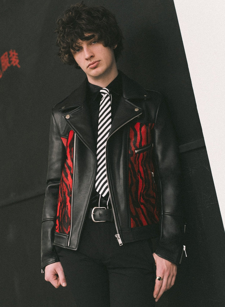 Daytona red and black leather jacket - a bold choice in USA market