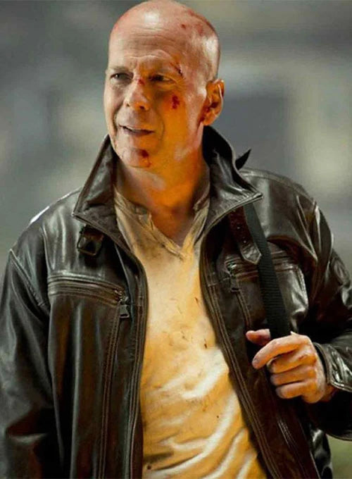 Shop DIE HARD 5 BRUCE WILLIS LEATHER JACKET