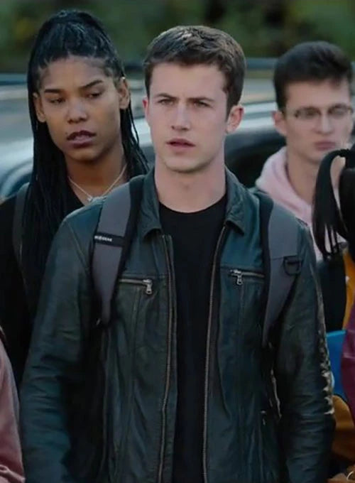Dylan Minnette in 13 Reasons Why leather jacket in USA market