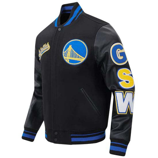 NBA Golden State Warriors ribbed wool varsity jacket for men in USA