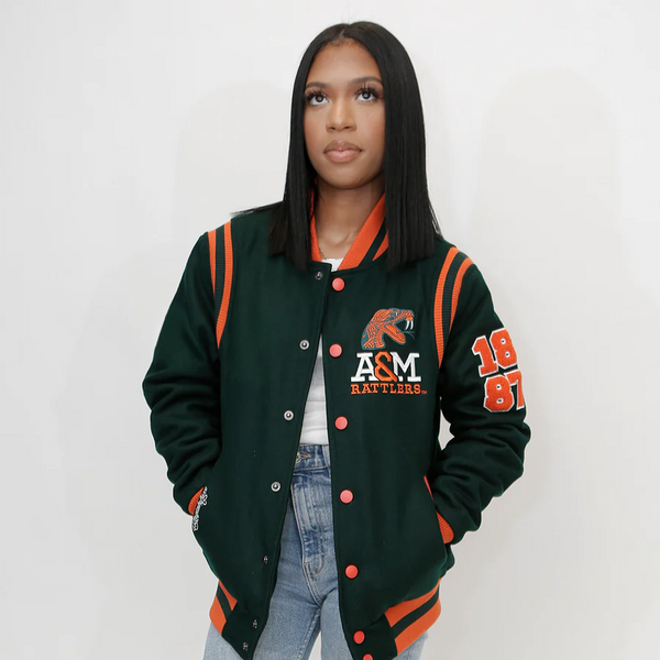 Front View Florida A&amp;M FAMU Wool Varsity Jacket