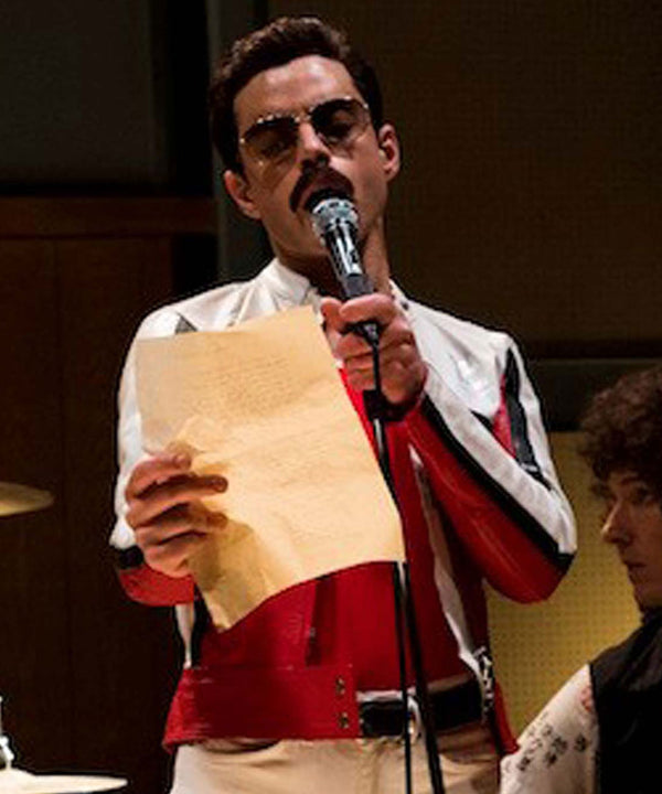 Bohemian Rhapsody Freddie Mercury Red and White Leather Jacket by TJS