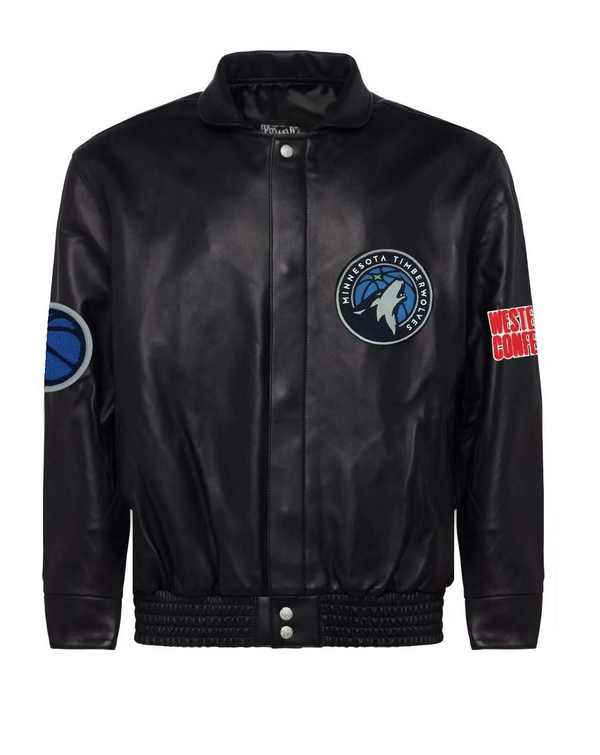 Shop Minnesota Timberwolves Full Leather Jacket