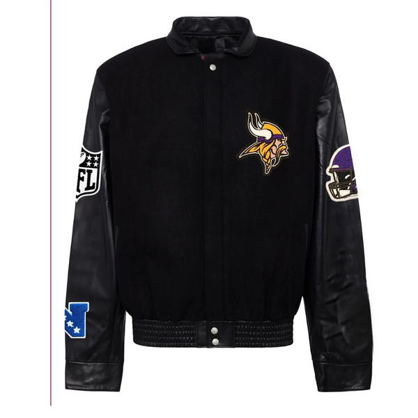 Shop Minnesota Vikings Wool & Leather Varsity Jacket