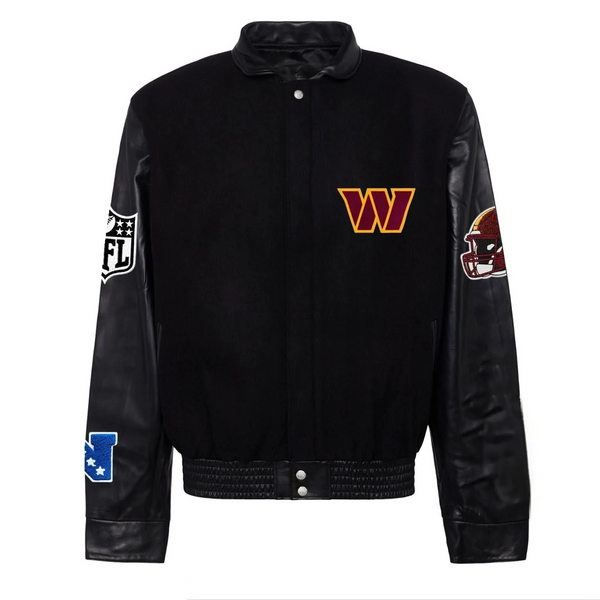 Shop Washington Commanders Wool & Leather Varsity Jacket