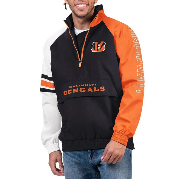 kansas city chiefs elite half zip pullover jacket front view

