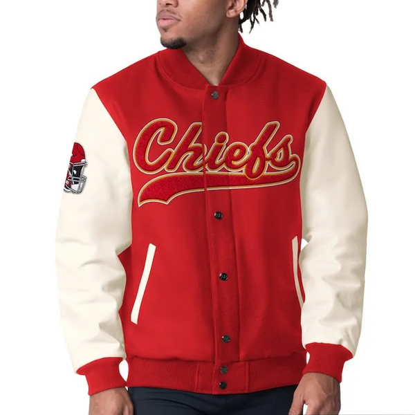complete game kansas city chiefs varsity jacket

