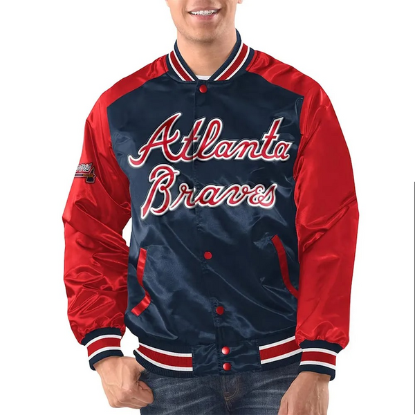 atlanta braves renegade varsity satin jacket

