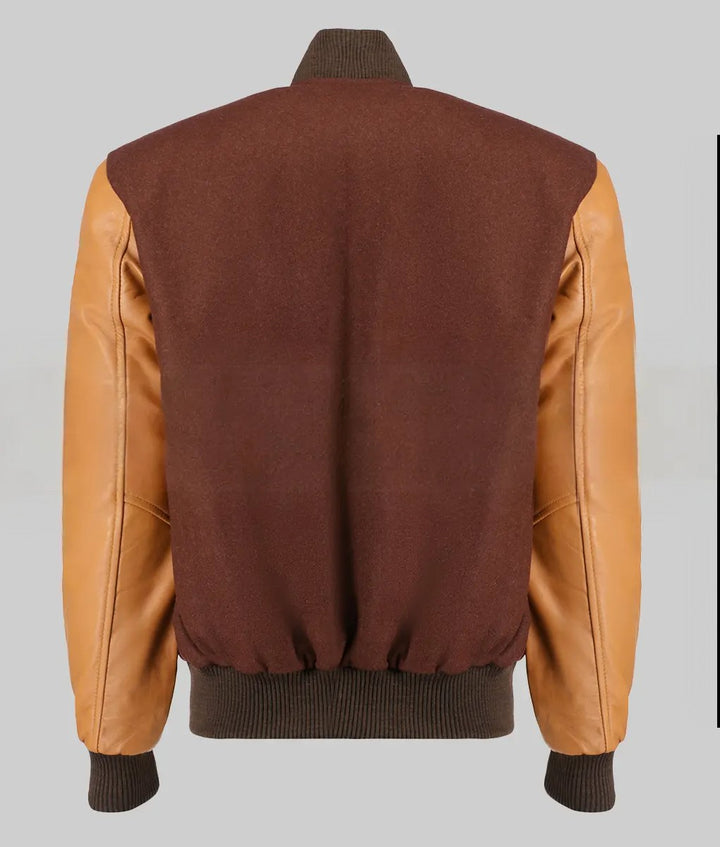 Hotline Miami Letterman Jacket | Wool & Leather Varsity Jacket Back View 