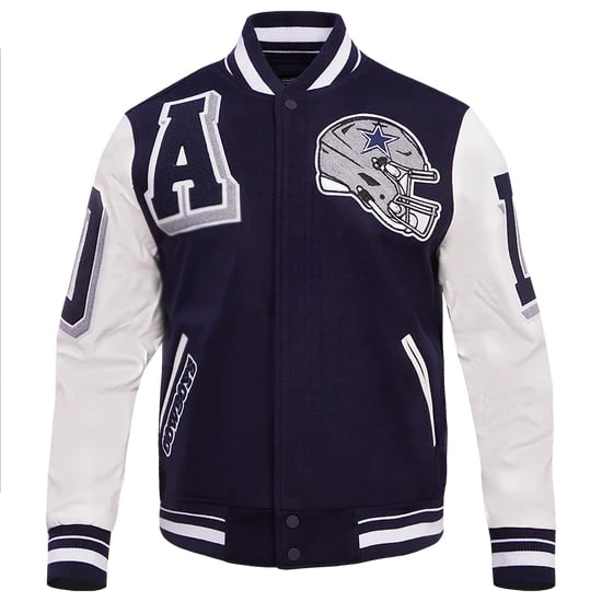 Dallas Cowboys mashup men's rib wool varsity jacket
