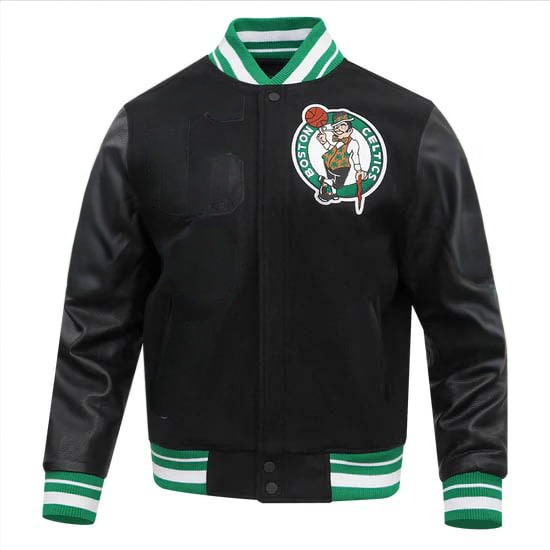 Boston Celtics mashup men’s varsity jacket in ribbed wool in USA