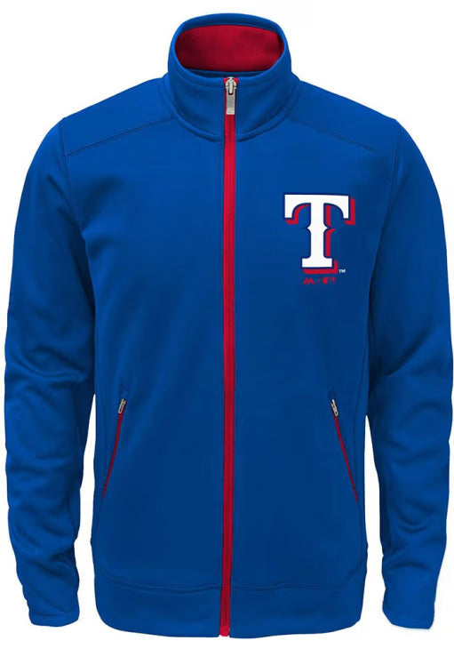 Shop Texas Rangers Youth Navy Blue Home Plate Long Sleeve Track Jacket