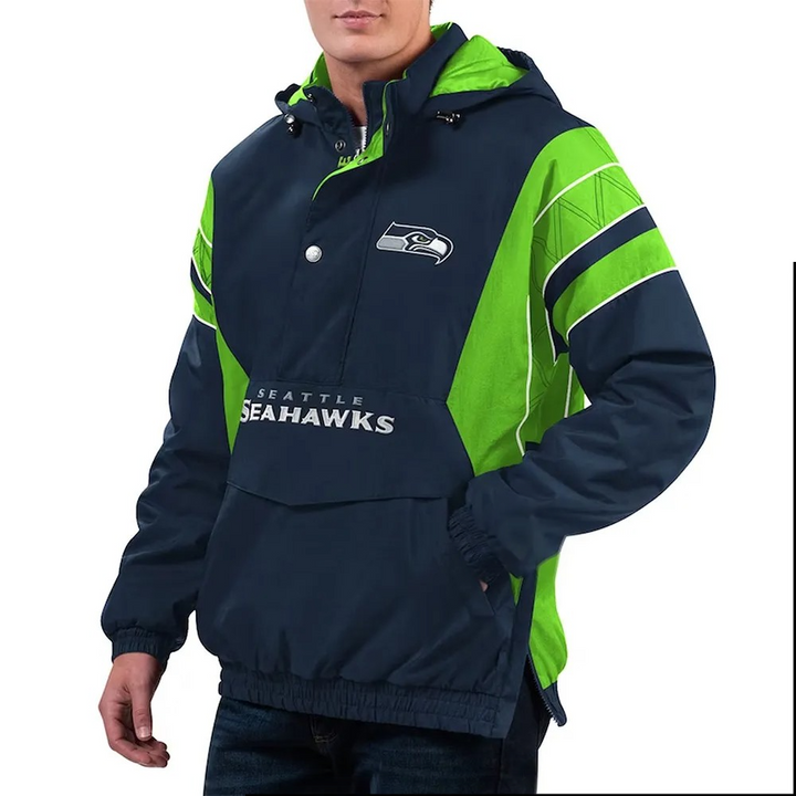 SEATTLE SEAHAWKS ウォームアップウェア ナイロンジャケット NFL Seattle Seahawks ナイロンゲームジャケット Lサイズ - ウォーム