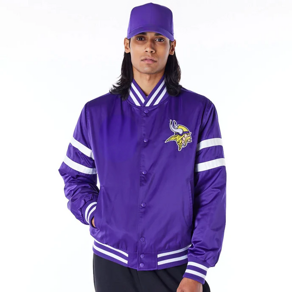 Minnesota Vikings NFL Satin Purple Bomber Jacket