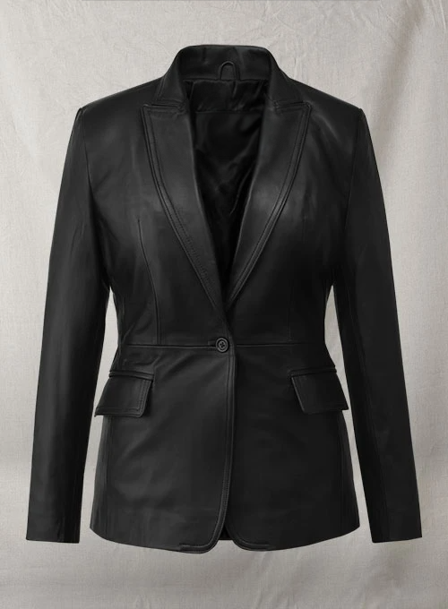 Fashionable Women's Leather Blazer Inspired by Scarlett Johansson
