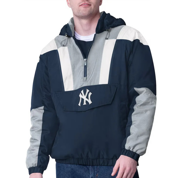 Shop Navy NY Yankees Charger Half-Zip Pullover Jacket
