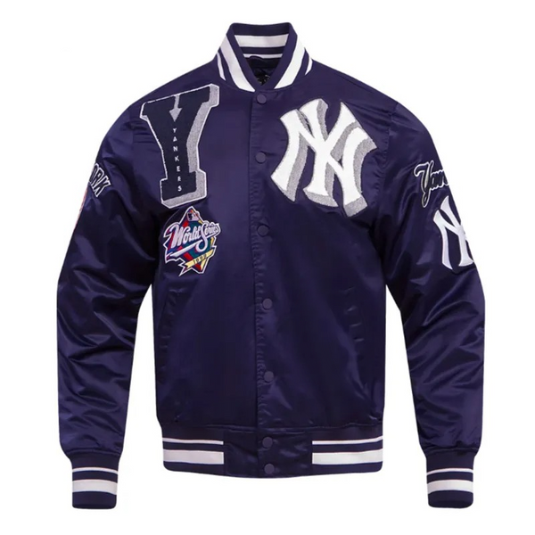 NY Yankees mashup satin varsity jacket

