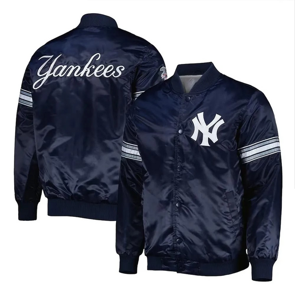 New York Yankees Pick and Roll navy satin jacket

