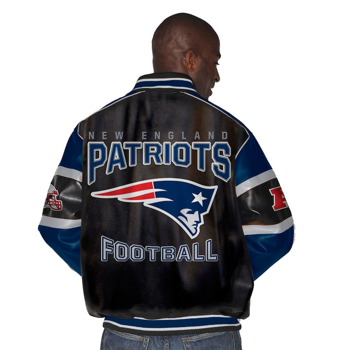Stylish New England Patriots leather outerwear in France style