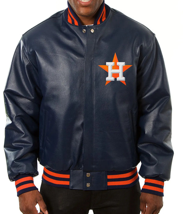 MLB Houston Astros Leather Jacket Men and Women