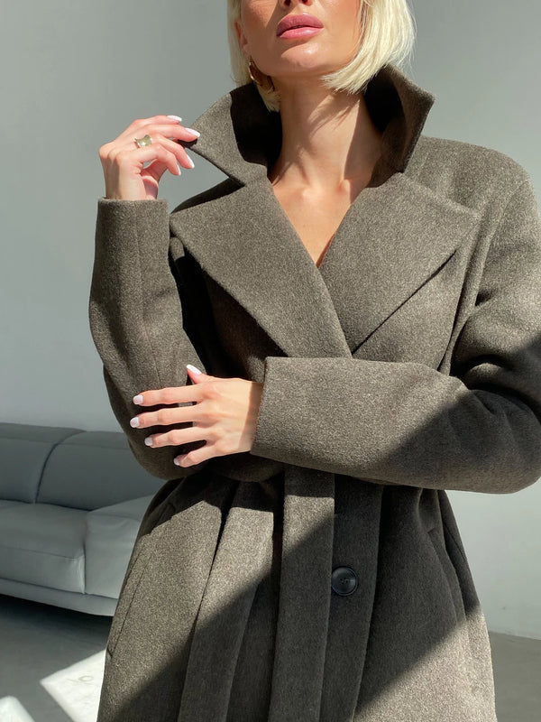 Khaki wool coat, Green wool coat