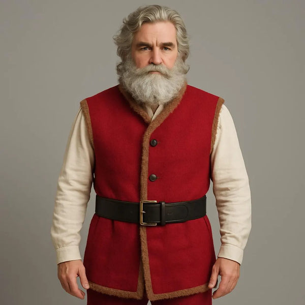 Classic Santa Claus Vest & Belt Set - Premium Christmas Costume Apparel
